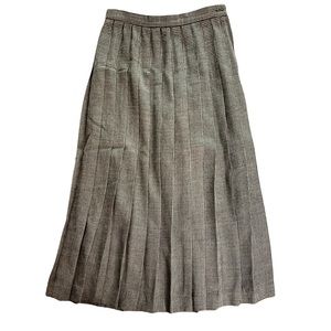 Vintage houndstooth pleated wool skirt, Susan Bristol